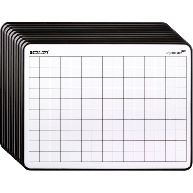 Wisbord gelakt staal edding move minds blanco/ruit, 10 stuks