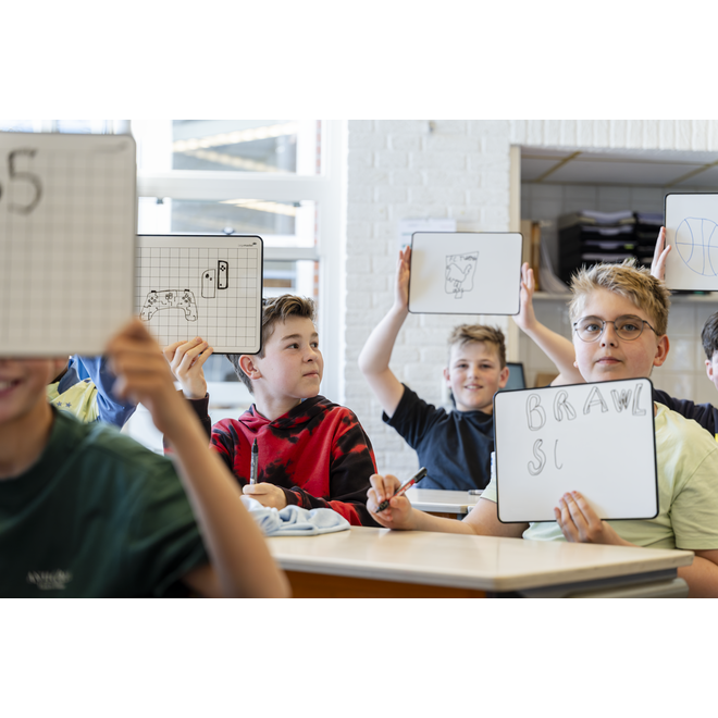 Wisbord emaille staal edding move minds blanco/ruit, 10 stuks