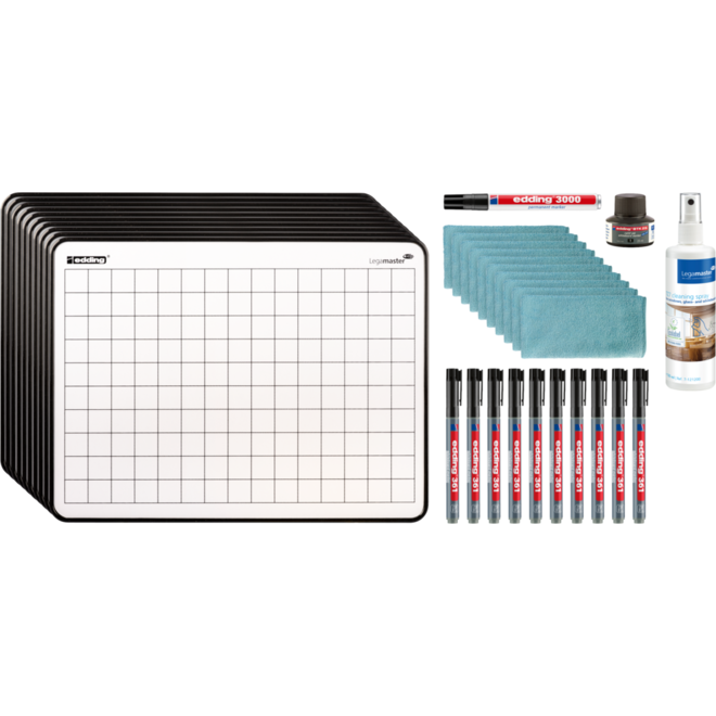 Wisbord melamine edding move minds blanco/ruit startersset, 33 delig