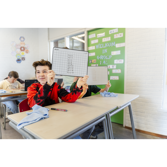 Wisbord emaille staal edding move minds blanco/ruit startersset, 43 delig