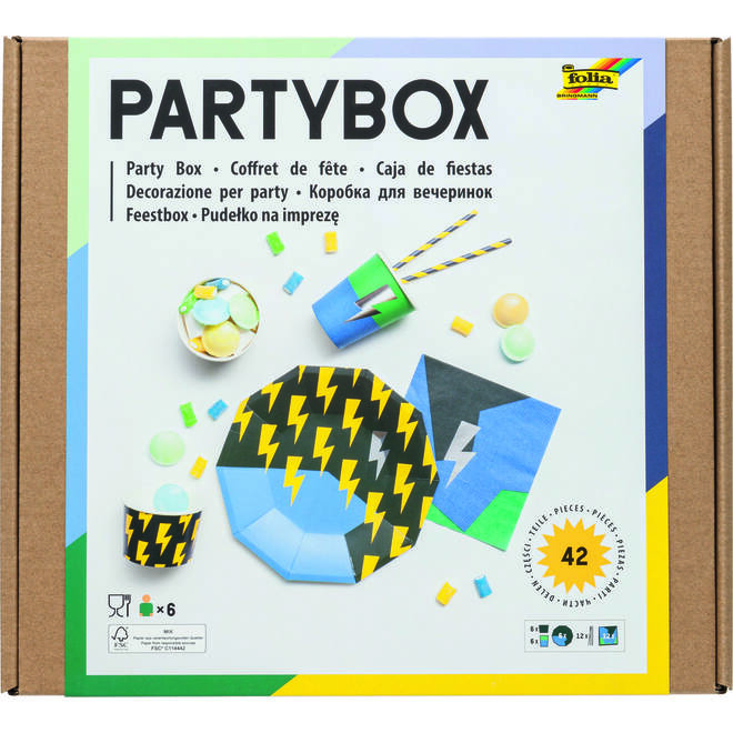 Party-Box blauw Flash, 6 persoons (42-delig)