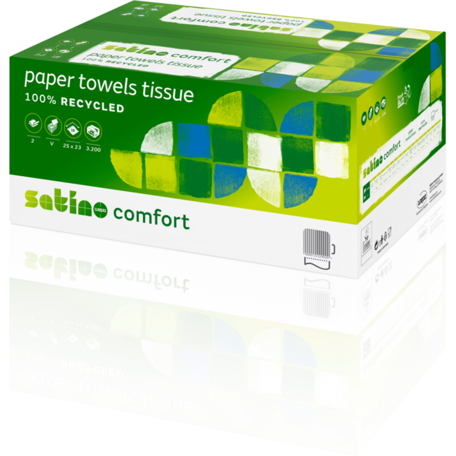 Handdoekje comfort eco 25 x 23 cm, 2-lgs, 3200 stuks
