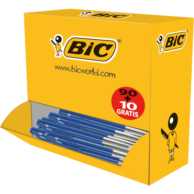Balpen BIC M10 blauw Voordeelpak 90 + 10 gratis