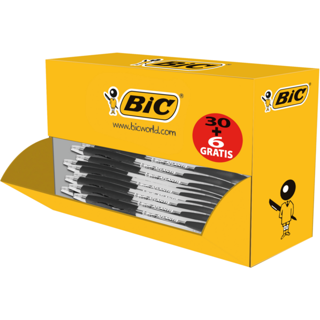 Balpen BIC Atlantis zwart Voordeelpak 30 + 6 gratis