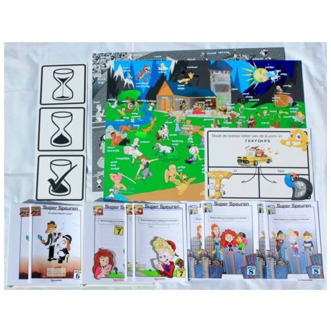 Super Speuren set van 3 zandlopers werkwoord platen gr 7/8