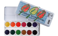 Aquarelverf, 12 napjes incl. tube wit