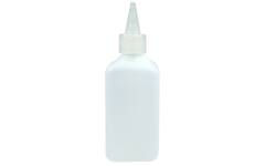 Lijmflacon 250 ml vierkant met dop transparant, leeg