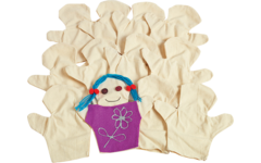 Poppenkastpop katoen blanco, 12 stuks