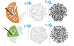 Patroonplaten Mandala-breuken, 11 stuks