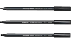 Kalligrafiestiften edding zwart, set van 3 stuks