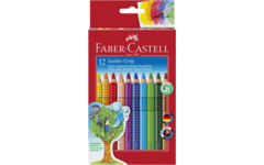 Kleurpotlood Faber-Castell Jumbo GRIP assorti, 12 stuks