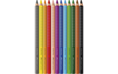 Kleurpotlood Faber-Castell Jumbo GRIP assorti, 12 stuks