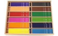 Kleurpotloden edu³ Jumbo 9,6 mm assorti, 144 stuks in houten kist