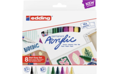 Acrylic markers edding starterset Nordic, 8 delig
