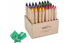Kleurpotloden edu³ First 12 mm assorti, 48 stuk in houten kist
