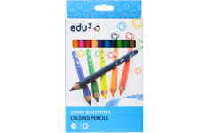 Kleurpotloden edu³ Jumbo 9,6 mm assorti, 12 stuks