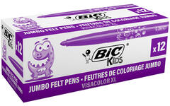 Viltstiften BIC kids visacolor XL Ecolutions paars, 12 stuks