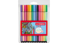 Viltstift STABILO pen 68 etui 10 +5 stuks neon