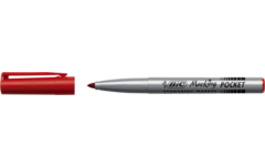 Permanent marker BIC rond 1,1 mm rood, per dozijn