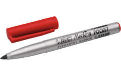 Permanent marker BIC rond 1,1 mm rood, per dozijn