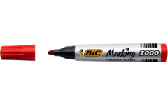 Permanent marker BIC rond 1,7 mm rood, per dozijn