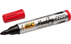Permanent marker BIC rond 1,7 mm rood, per dozijn