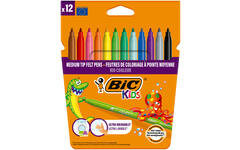 Viltstiften BIC kid couleur assorti, 12 stuks.