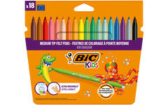 Viltstiften BIC kid couleur assorti, 18 stuks
