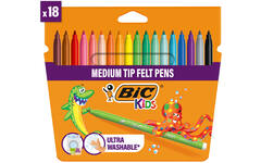 Viltstiften BIC kid couleur assorti, 18 stuks