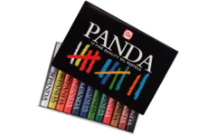 Panda oliepastels, 12 stuks ass.