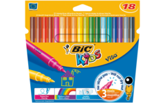Viltstiften BIC Kids Visa assorti, etui 18 stuks.