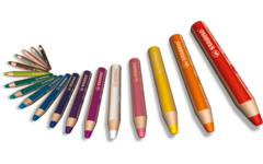 Waskrijt aquarel STABILO woody 3-in-1 assorti, 10 stuks