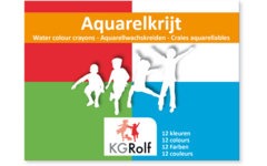Aquarelkrijt assorti, 12 stuks
