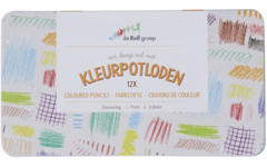 Kleurpotloden | de Rolf groep | assorti in blik, 12 stuks