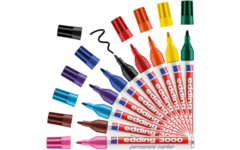 Permanent marker edding 3000 assorti 1,5-3 mm, 10 stuks