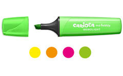 Markeerstift Carioca EcoFamily Memolight assorti, 4 stuks