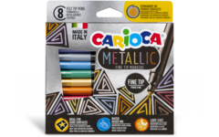 Viltstiften Carioca Metallic Fine assorti, 8 stuks