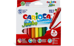 Viltstiften Carioca maxi jumbo punt assorti, 12 stuks