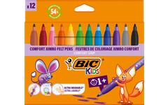 Viltstiften BIC kids comfort jumbo assorti, 12 stuks
