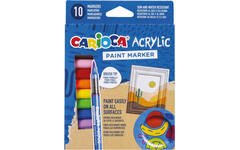 Acrylstiften Carioca assorti brush punt, 10 stuks