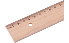 Liniaal hout 30 cm met inleg