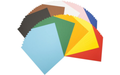 Tekenpapier A4, assorti in 10 kleuren, 100 vel, 130 grs.