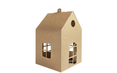 Kartonnen huis kraft 11 x 11 x 19 cm, 6 stuks