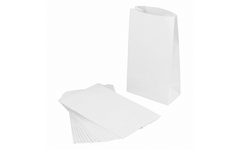 Blokbodemtasjes wit 12 x 6 x 21 cm,  15 stuks