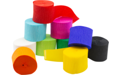 Crêpepapierstroken assorti 10 m x 5 cm, 10 stuks