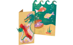 Knutselpapier iriscerend, 50 vel 14 x 14 cm in 10 kleuren, 75 grs.