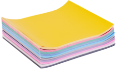 Sitspapier 16 x 16 cm 80 grs.  500 vel, 10 kleuren ass.