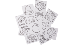Prikkaarten 13 x 13 cm wit, 12 stuks