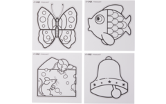 Prikkaarten 13 x 13 cm wit, 12 stuks