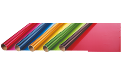 Cellofaan 70 cm x 10 meter, 5 rol 5 kleuren ass.